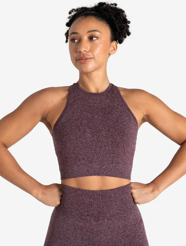 Tie - Front Women's Crop Top in Orange for a Playful and Adjustable FitForm Seamless Crop Tank - Cherry Marl