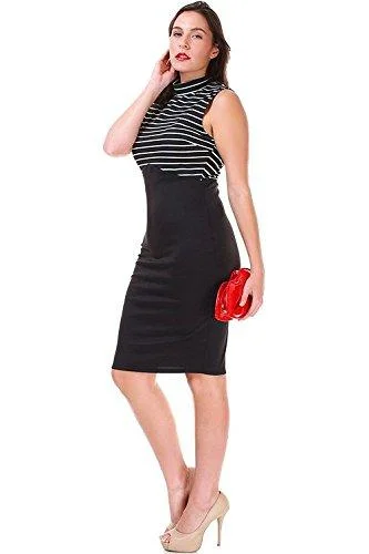 The Perfect Fit - Plus Size Black Retro Style Pencil Dress to Flatter Your Curves