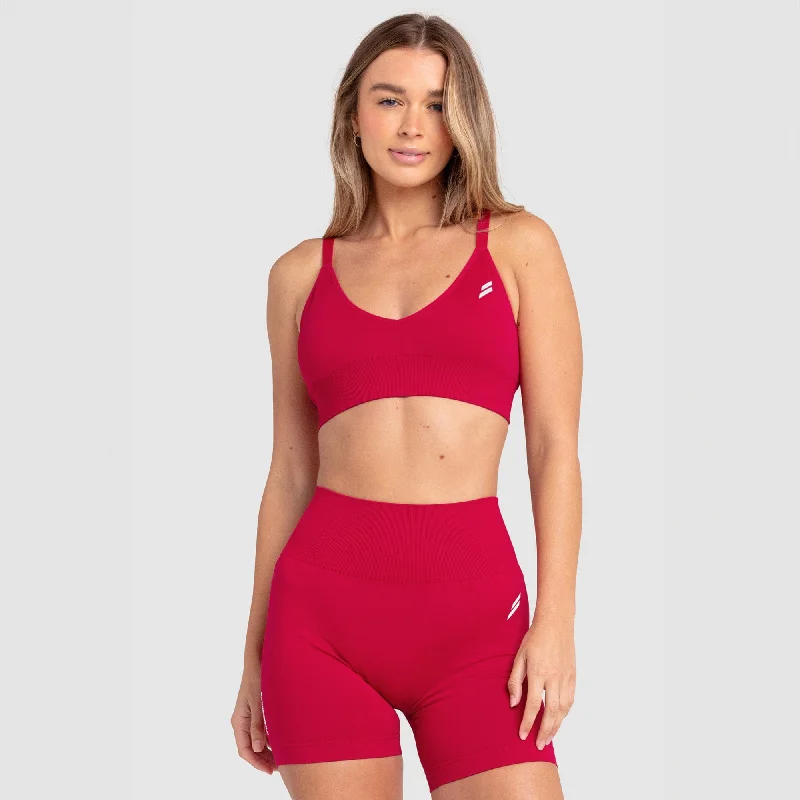 Tie - Front Women's Crop Top in Orange for a Playful and Adjustable FitScrunch 2 Seamless Crop - Cherry Red