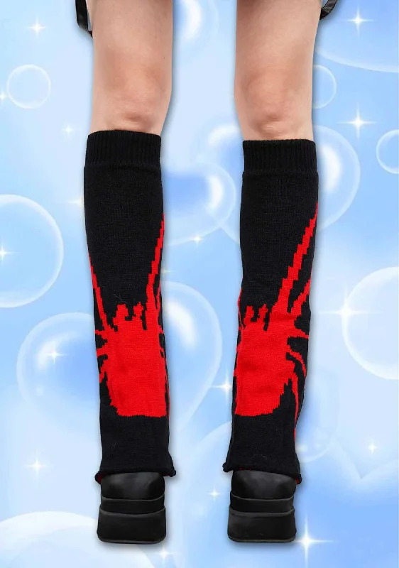 Red Spider Y2K Leg Warmers Cherrykitten