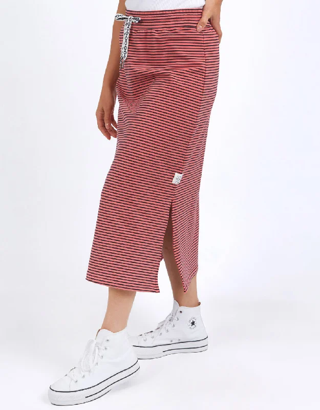 Travel Skirt - Watermelon Crush/Navy Stripe