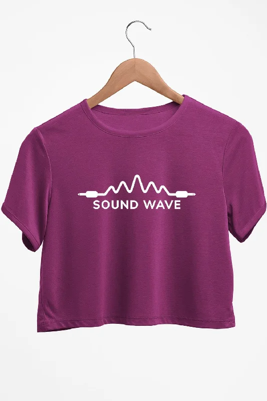 Printed Floral Women's Crop Top in Yellow for a Vibrant and Spring - Inspired OutfitSound Wave Graphic Printed Purple Crop Top