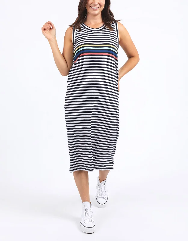 Lyric Tank Dress - Navy/White Stripe