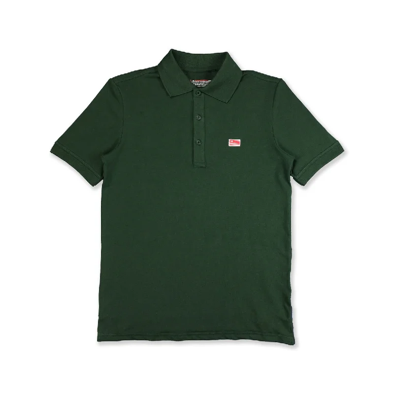 Sustainable polo shirt made from recycled materialsTMC Flag (1 inch) Polo - Forest Green