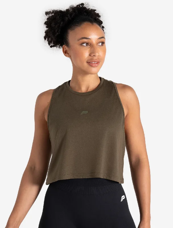 Velvet Women's Crop Top in Purple for a Luxurious and Rich - Hued Winter LookLightweight Crop Gym Tank - Olive