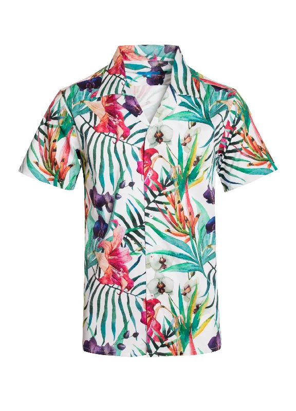 Muscle Women T Shirt for a Sporty and Casual LookTropical Print Cotton Stretch Shirt Floral