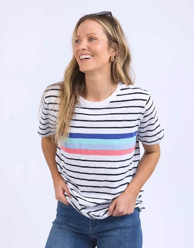 Zena Tee - White/Navy Stripe