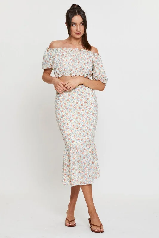 Skirts for a movie premiere Print Midi Skirt High Waist