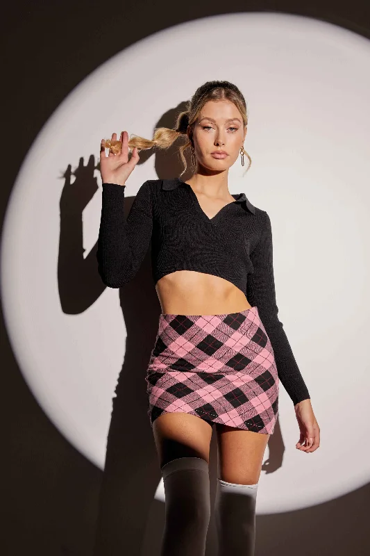 Short skirts for young girls Check Mini Skirt High Rise