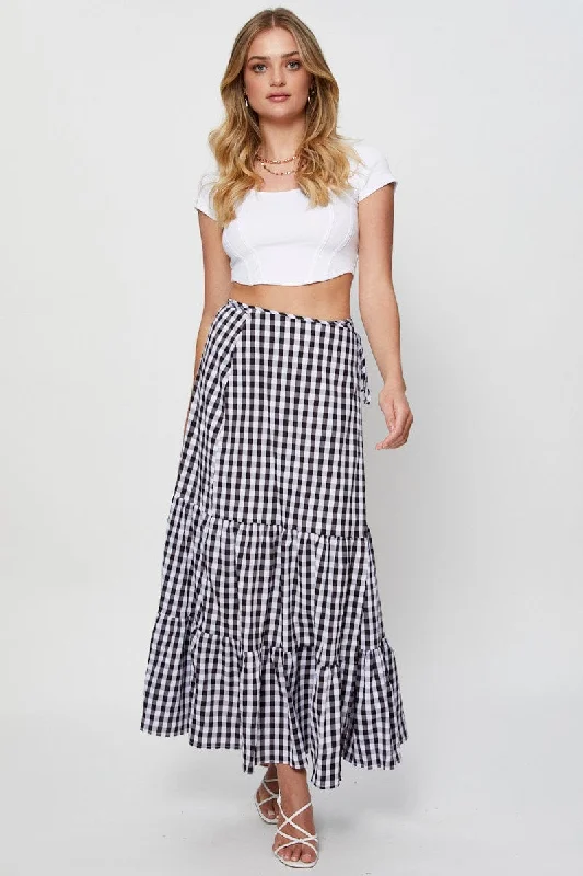 Skirts for a charity event Check Maxi Skirt High Rise