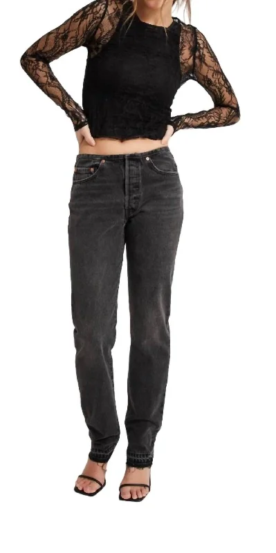 Skinny women jeans with a form - fitting design501 Mini Waist Jeans In Black Dest