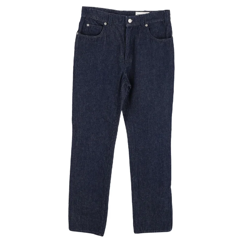 Acid - wash women jeans with a retro finishAlexander McQueen Straight Leg Denim Jeans in Blue Cotton