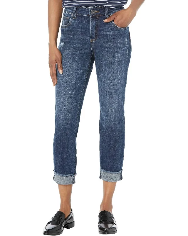 Cargo women jeans with multiple pockets for added functionalityAmy Crop Straight Leg Jeans In Bubbly