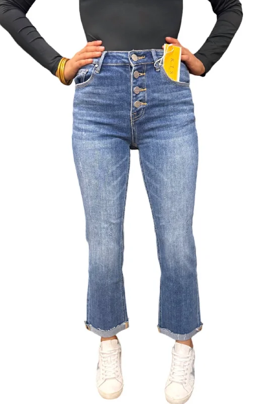 High - waisted women jeans for a flattering silhouetteAnkle Straight Leg Jeans In Denim