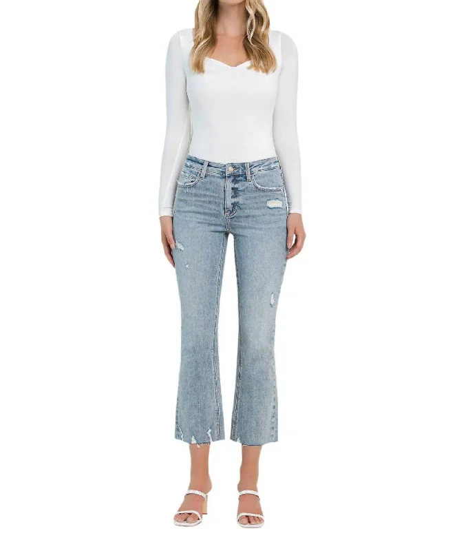 Straight - leg women jeans with a classic and timeless appealCali Kiss Kick Flare Jeans - Plus In Washed Blue