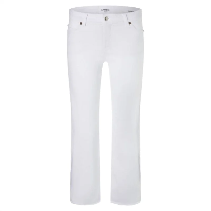 Light - wash women jeans for a fresh and summery appearanceFringe Crop Jeans In White