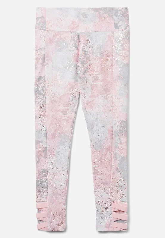 Collection X by Justice Marble-Print Crop Leggings