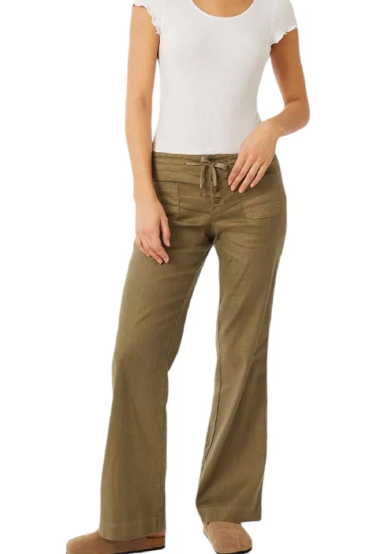 Lauren Stretch Linen Lounge Pants In Aloe