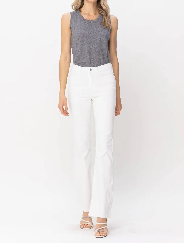 High - rise flare women jeans for a 70s - inspired lookMid Rise Bootcut Jeans In White