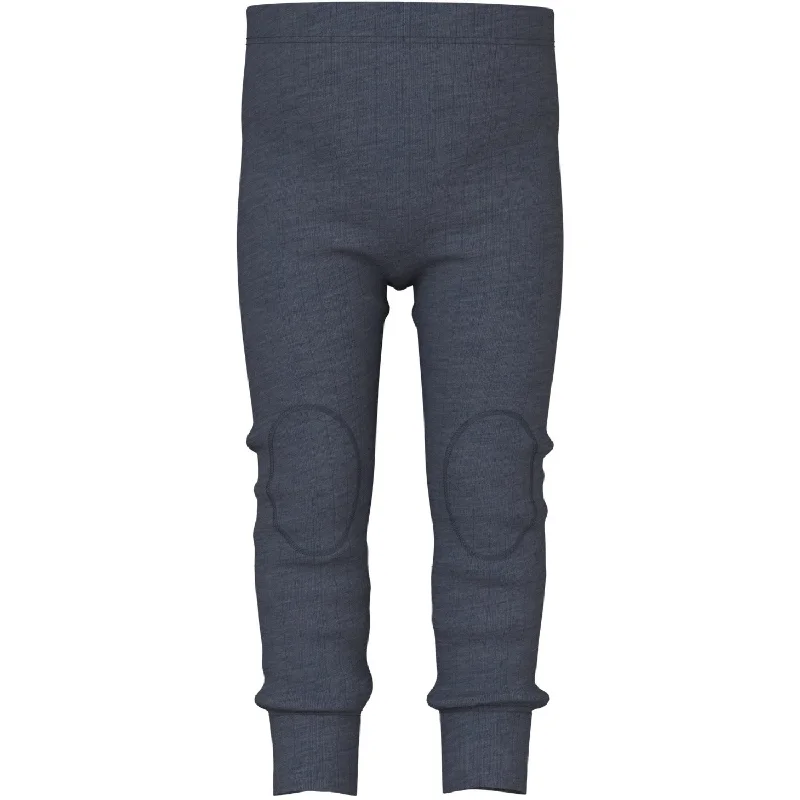 Name It Ombre Blue Wang Uld Needle Long Johns Solid Noos