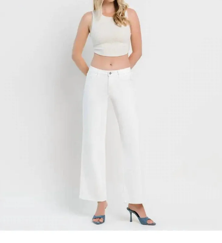 Bootcut women jeans to complement various shoe stylesOlivia Wide Leg Crop Jeans In White