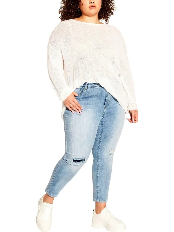 Mom jeans for a nostalgic and casual lookPlus Kailani Womens High Rise Light Wash Skinny Jeans