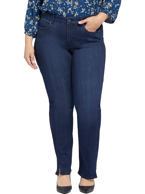 Cargo women jeans with multiple pockets for added functionalityPlus Marilyn Womens Lift Tuck Technology Stretch Straight Leg Jeans