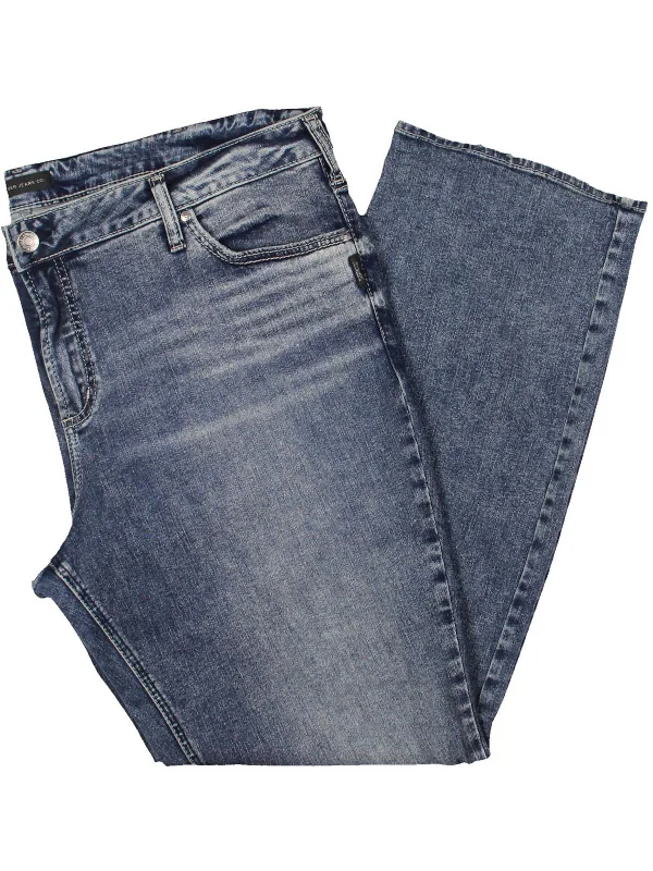 High - waisted women jeans for a flattering silhouettePlus Womens High Rise Faded Bootcut Jeans