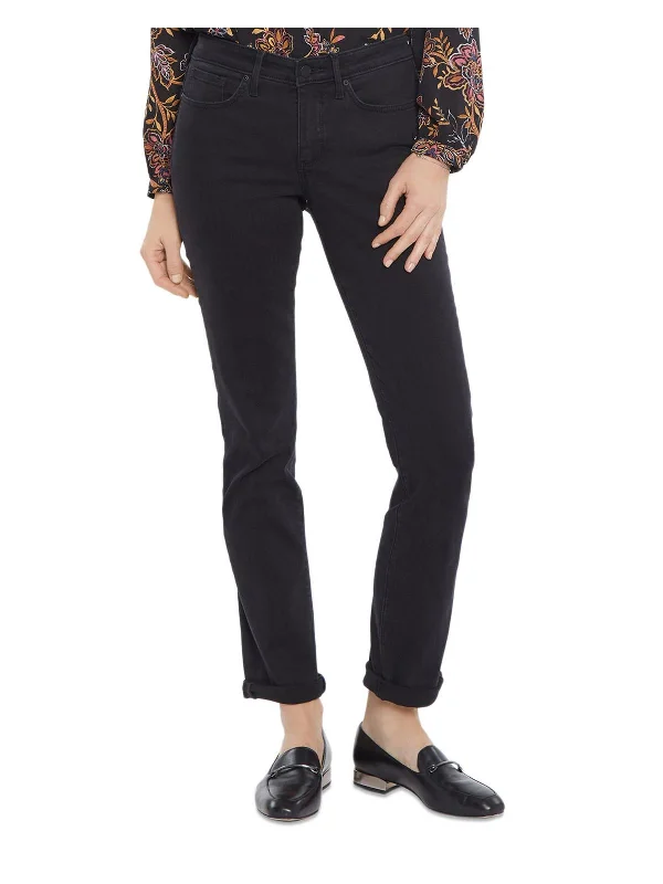 Button - fly women jeans with a traditional touchSheri    Womens Control Top Slim Leg Ankle Jeans