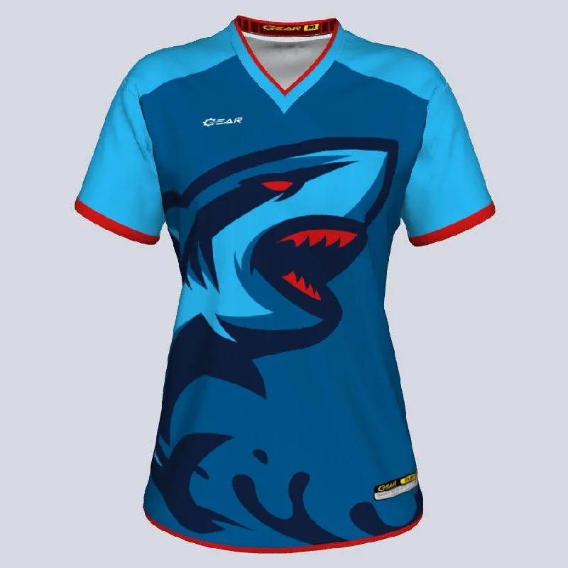 Ladies V-Shark Custom Jersey