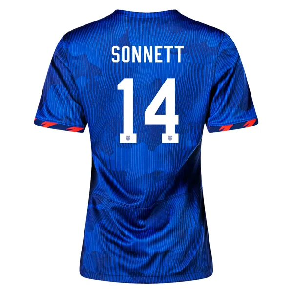 Nike Womens United States Emily Sonnett 4 Star Away Jersey 23/24 w/ 2019 World Cup Champion Patch (Hyper Royal/Loyal Blue)