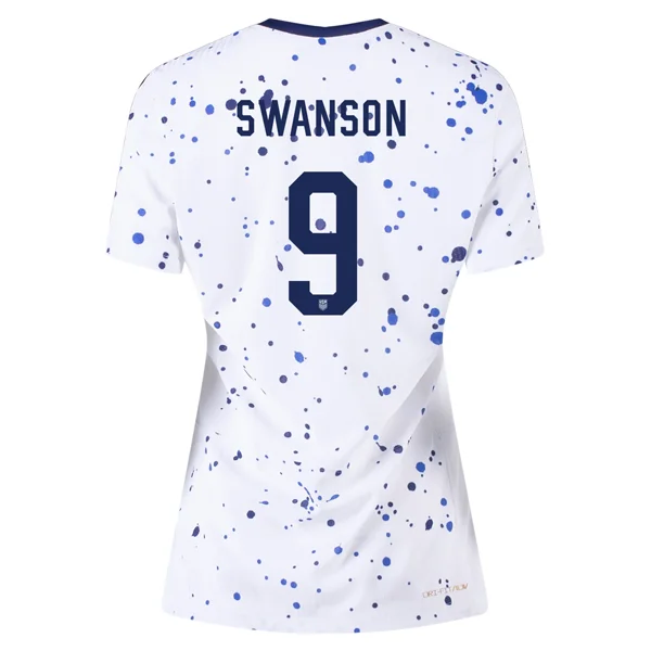 Nike Womens United States Mallory Swanson 4 Star Authentic Match Home Jersey 23/24 w/ 2019 World Cup Champions Patch (White/Loyal Blue)