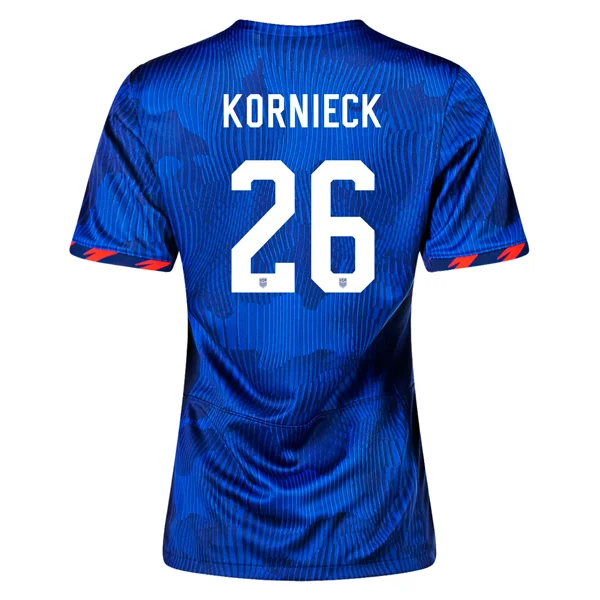 Nike Womens United States Taylor Kornieck 4 Star Away Jersey 23/24 w/ 2019 World Cup Champion Patch (Hyper Royal/Loyal Blue)