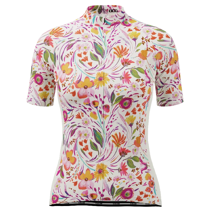 Women's Painterly Blooms Short Sleeve Cycling Jersey