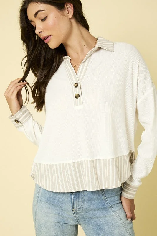 Women's Cropped Cable - Knit Merino Wool Sweater in Beige for a Trendy Fall OutfitBailey Sweater Top