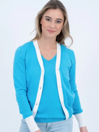 maternity women cardigan for expecting momsBurgess The Detailed Cardigan Blue/White