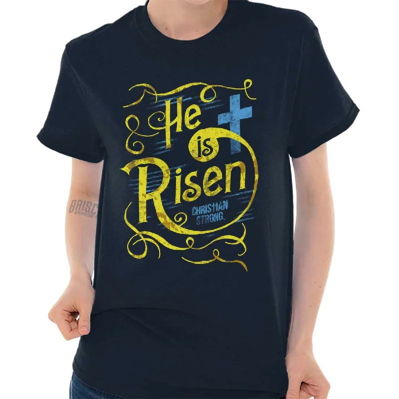 Crew Neck Women T Shirt with a Timeless DesignHe Is Risen T Shirt