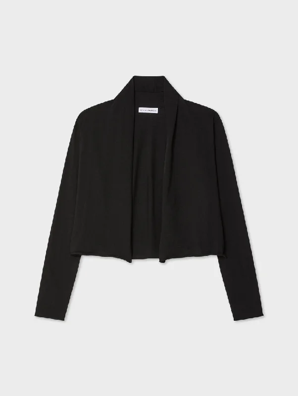 cropped women cardigan to pair with high - waisted jeansOrganic Cotton Cropped Trapeze Cardigan