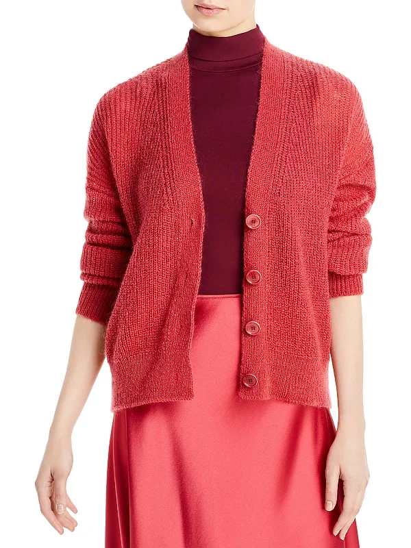 open front women cardigan for easy stylingWomens V Neck Three Quarter Sleeve Cardigan Sweater