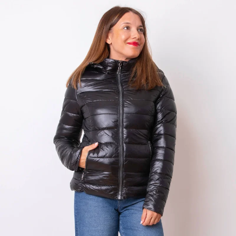 Plus Size Women's Double - Breasted Wool Blazers for Winter Office WearChaqueta Acolchado Ligera - Negro