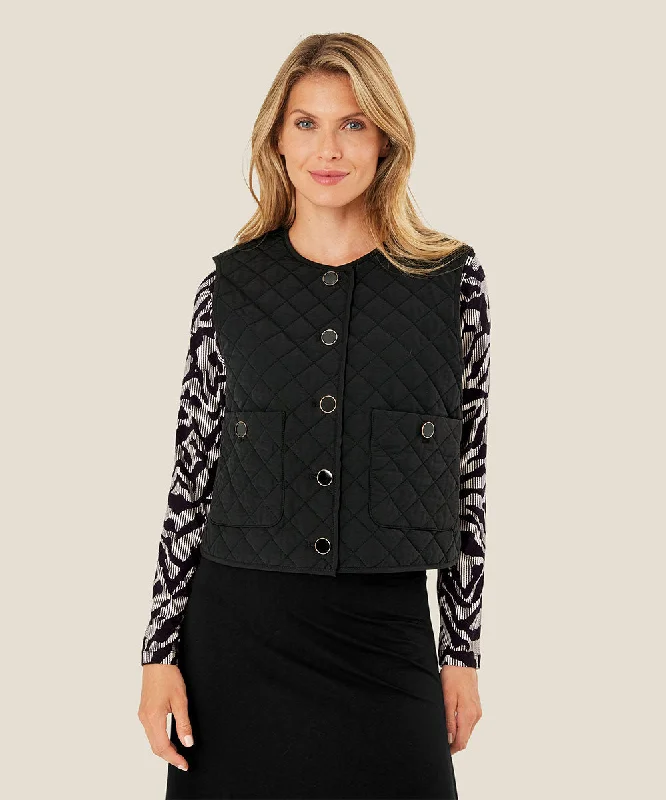 Double - Breasted Women's Polyester Blazers in Bright Colors for a Fun StyleJecinta Quilted Vest