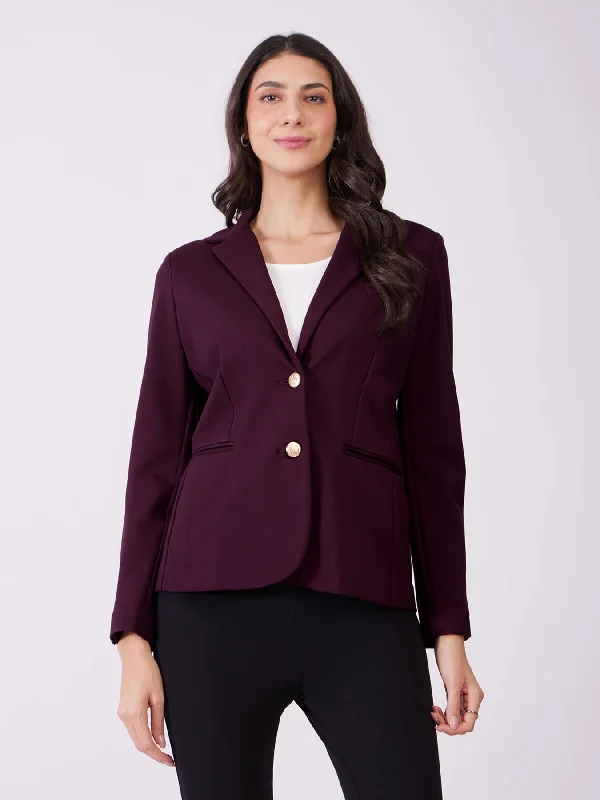 Women's Slim - Fit Blazers in Charcoal Gray for a Professional AppearanceLivIn Single Breasted Blazer - Maroon