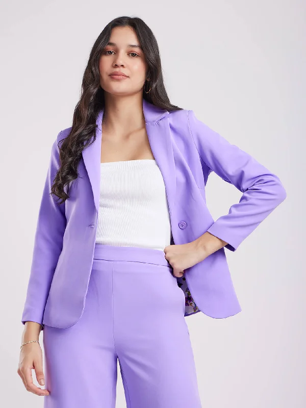 Single Breasted Blazer - Lilac