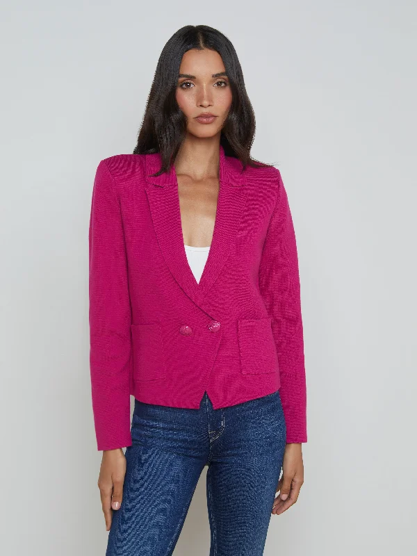 Single - Breasted Women's Tweed Blazers with Gold Buttons for a Classic LookSofia Knit Blazer