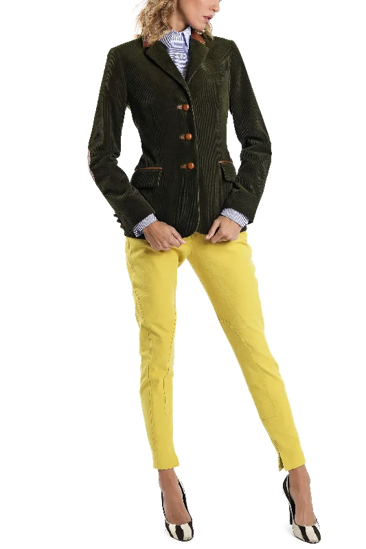 Double - Breasted Women's Polyester Blazers in Bright Colors for a Fun StyleBlazer from cashmere-corduroy in olive