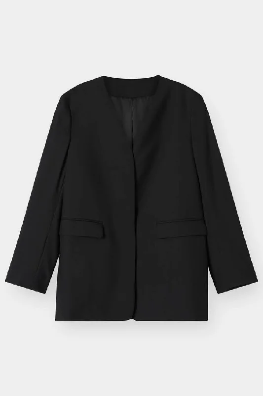 Double - Breasted Women's Polyester Blazers in Bright Colors for a Fun StyleTHE MODERN BLAZER - BLACK