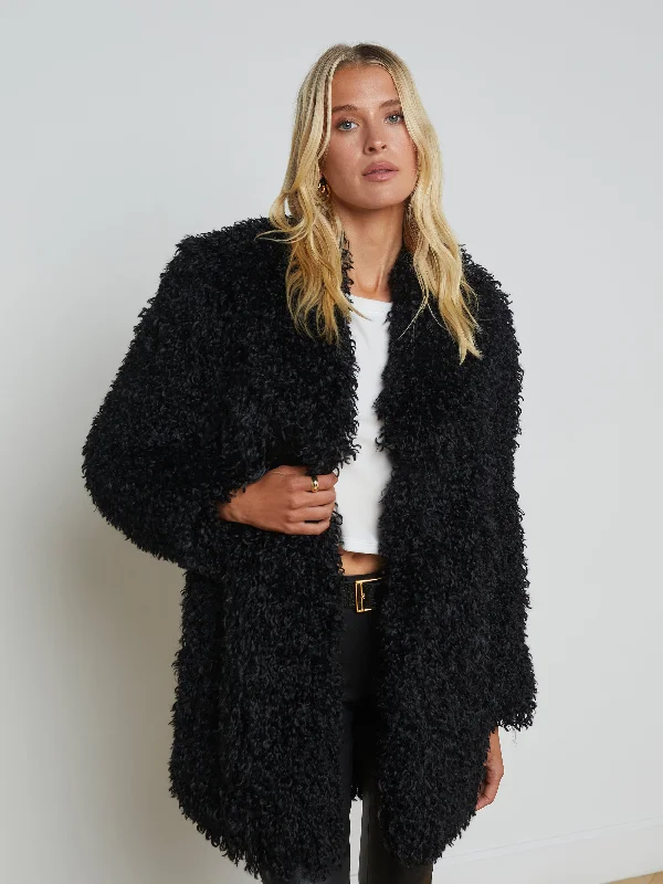 Plus Size Women's Military - Inspired Blazers with Gold Accents for a Bold LookToira Faux Fur Coat