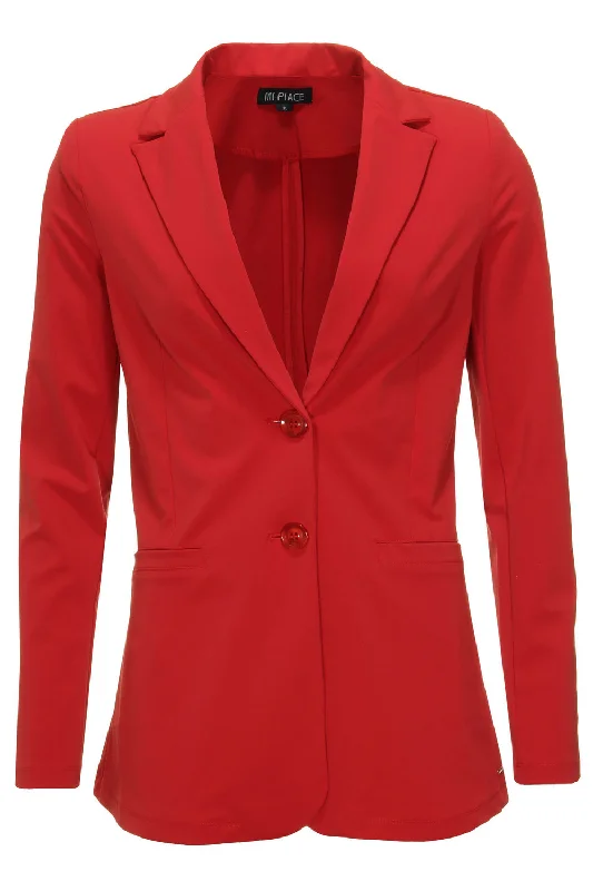 Women's Tailored Stretch Blazers in Navy Blue for Business MeetingsTravel blazer dark red 202513