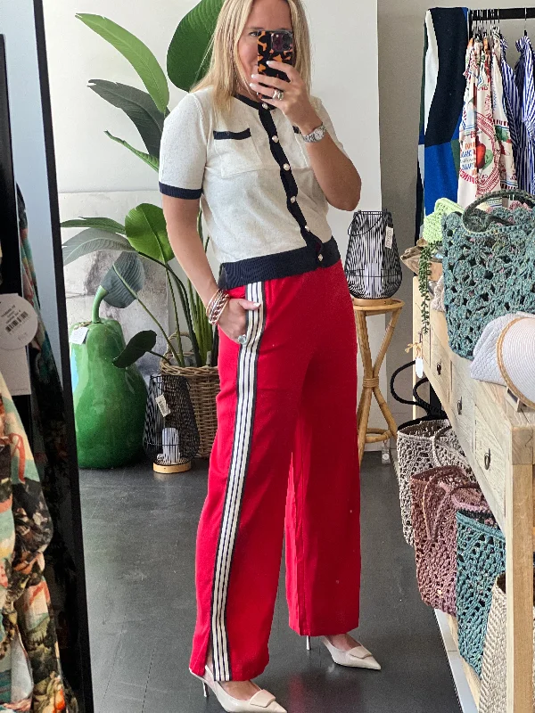 Stripe Lounge Pants- red