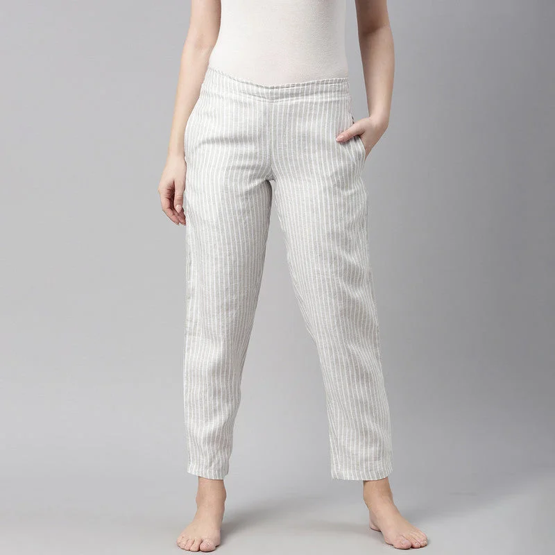 Hemp Lounge Pants | Beige & White